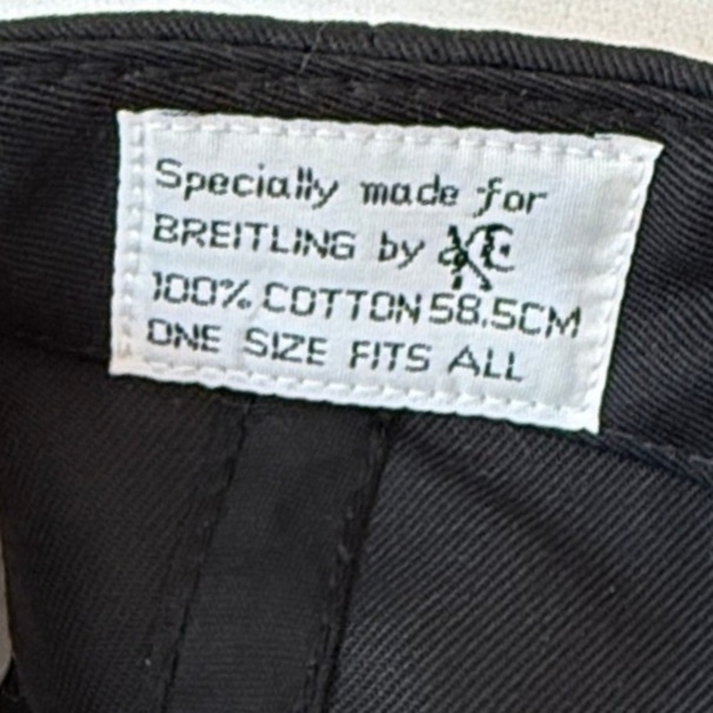 Breitling Baseball Cap Unisex OSFA Black NWOT Swiss Chronograph 1884 Hat - Picture 3 of 6